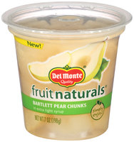 Del Monte® Fruit Naturals® Bartlett Pear Chunks in Extra Light Syrup 7 oz. Cup