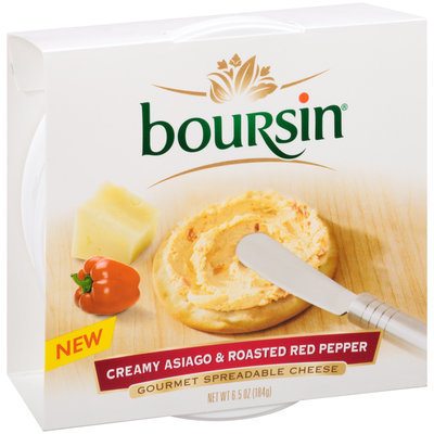 Boursin® Creamy Asiago & Roasted Red Pepper Gourmet Spreadable Cheese 6.5 oz. Tub