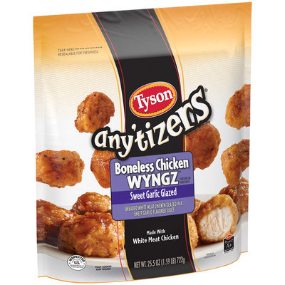 Tyson® Any'tizers® Sweet Garlic Glazed Boneless Chicken Wyngz 25.5 oz. Bag