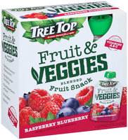 Tree Top® Fruit & Veggies Raspberry Blueberry Blended Fruit Snack 4-3.2 oz. Pouch