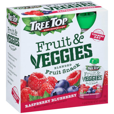 Tree Top® Fruit & Veggies Raspberry Blueberry Blended Fruit Snack 4-3.2 oz. Pouch