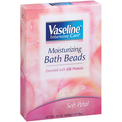 Vaseline Intensive Care Soft Petal Scent Enriched W/Silk Protein Moisturizing Bath Beads Box