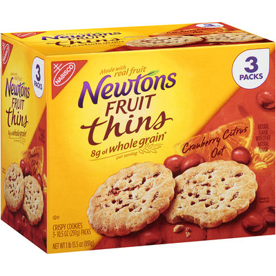 Nabisco® Newton's Fruit Thins Cranberry Citrus Oat Crispy Cookies 3-10.5 oz. Packs