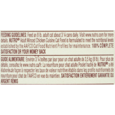 Nutro® Adult Minced Chicken Cuisine in Tasty Gravy Adult Cat Food 3 oz. Can