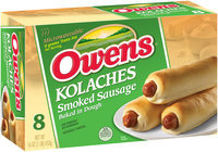 Owens® Kolaches Smoked Sausage Baked in Dough 8 ct Box
