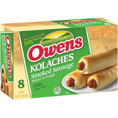 Owens® Kolaches Smoked Sausage Baked in Dough 8 ct Box