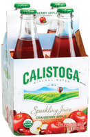 Calistoga Sparkling Juice Cranberry Apple 4-12 fl. oz. Glass Bottles
