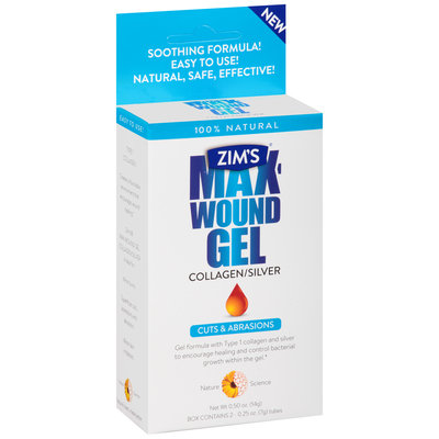 Zim's® Max-Wound Gel Collagen/Silver 2-0.25 oz. Tubes