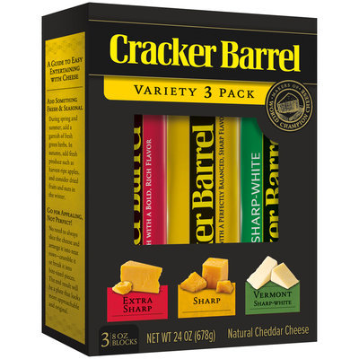 Cracker Barrel Cheddar Cheese Variety Pack 3-8 oz. Chunks