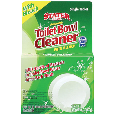Stater Bros. W/Bleach Automatic Single Tablet Toilet Bowl Cleaner 3.5 Oz Peg