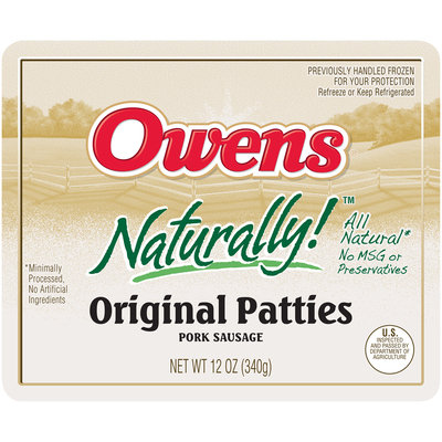 Owens® Naturally!™ Original Pork Sausage Patties 12 oz. Tray