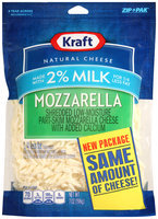 Kraft Shredded Mozzarella Cheese Made with 2% Milk 7 oz. ZIP-PAK®
