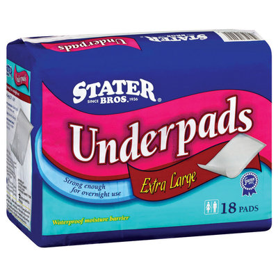 Stater Bros. Extra Large Underpads 18 Ct Bag