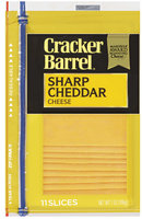 Kraft Cracker Barrel® Cheddar Sharp Cheese Slices 11 Ct 7 Oz Zip Pak
