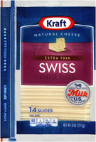 Kraft Natural Cheese Extra Thin Swiss Cheese Slices 14 ct ZIP-PAK®