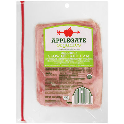 Applegate Organics® Uncured Slow Cooked Ham 6 oz. Pack