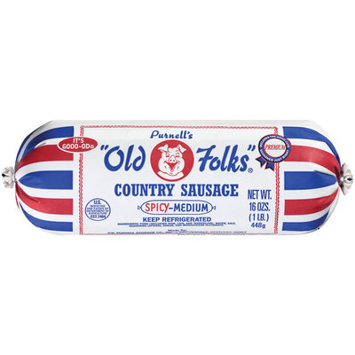 Purnell's Old Folks Spicy-Medium Country Sausage 16 Oz Chub