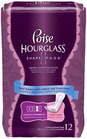 Poise® Hourglass Shape Pads* Maximum Absorbency Regular Length Incontinence Pads 12 ct Pack