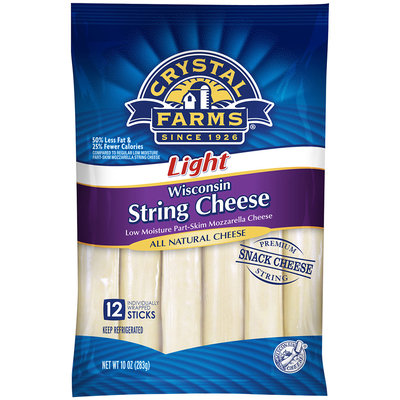 Crystal Farms® Light Mozzarella Wisconsin String Cheese 12 ct Pack