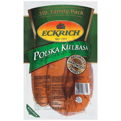 Eckrich Polska Kielbasa Family Pack Smoked Sausage Bulk 3 Lb