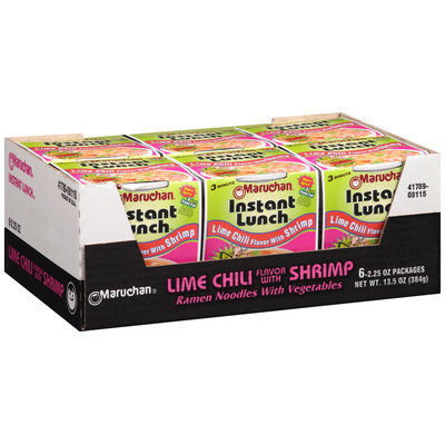 Maruchan® Instant Lunch™ Lime Chili Flavor with Shrimp Ramen Noodles with Vegetables 6-2.25 oz. Cups