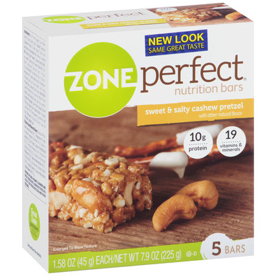 ZonePerfect® Sweet & Salty Cashew Pretzel Nutrition Bars 5-1.58 oz. Wrapper