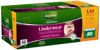 Depend® Underwear for Women Maximum Absorbency S/M 80 ct Box