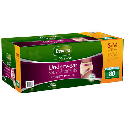 Depend® Underwear for Women Maximum Absorbency S/M 80 ct Box