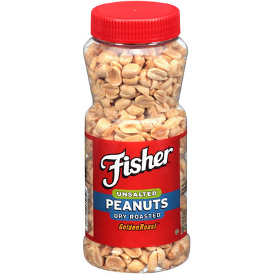 Fisher® Unsalted Dry Roasted GoldenRoasts® Peanuts 12 oz. Jar