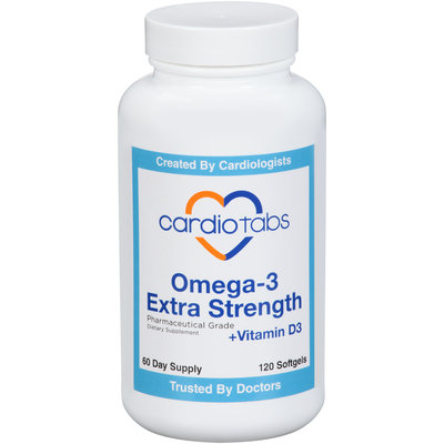 CardioTabs® Omega-3 Extra Strength + Vitamin D3 Dietary Supplement Softgels 120 ct Bottle