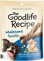 Archived The Goodlife Recipe Wholesome Twists With Chicken & Vegetables Dog Care & Treats 7.6 Oz Peg