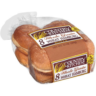 Country Kitchen® Whole Grain Wheat Hamburg Rolls 8 ct Pack