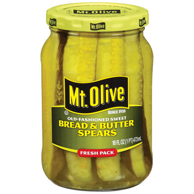 Mt. Olive Bread & Butter Spears Old Fashioned Sweet Pickles 16 Fl Oz Jar