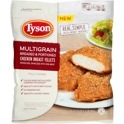 Tyson® Multigrain Breaded & Portioned Chicken Breast Fillets 23 oz. Bag