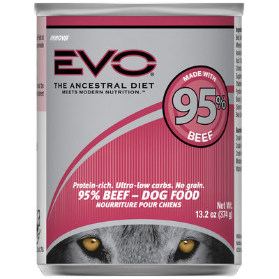 EVO 95% Beef Dog Food 13.2 oz. Can