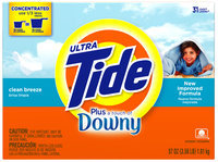 Tide Ultra Plus Touch of Downy Clean Breeze Scent Powder Laundry Detergent 57 oz. Box