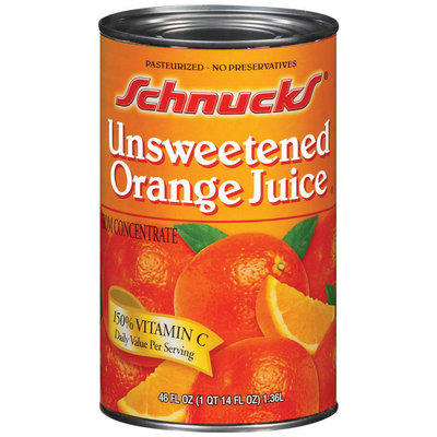 Schnucks Unsweetened Orange Juice 46 Oz Can