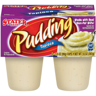 Stater Bros. Tapioca Pudding 4 Ct Cups