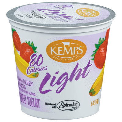 Kemps Light Strawberry Banana Nonfat Yogurt 6 Oz Cup
