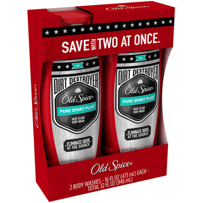 Dirt Destroyer Old Spice Hardest Working Collection Dirt Destroyer Body Wash Pure Sport Plus Scent Twin Pack 16 Fl oz