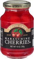 White Swan® Maraschino Cherries with Stems 10 oz. Jar