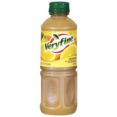 Veryfine Grapefruit 100% Juice 16 Oz Plastic Bottle