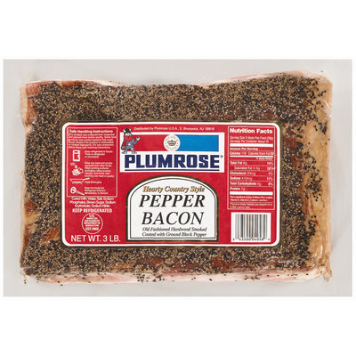 Plumrose Hearty Country Style Bacon Pepper 3 Lb