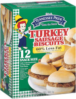 Tennessee Pride Turkey Sausage Biscuits 17.76 Oz Sandwiches 12 Ct Box