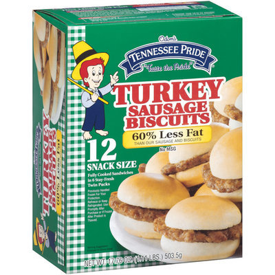 Tennessee Pride Turkey Sausage Biscuits 17.76 Oz Sandwiches 12 Ct Box