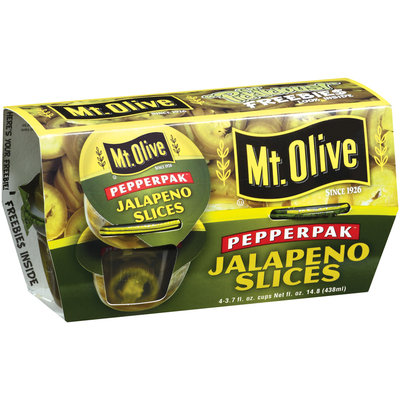 Mt. Olive Jalapeno Slices 3.7 Fl Oz Pepper Pak 4 Ct Plastic Cups
