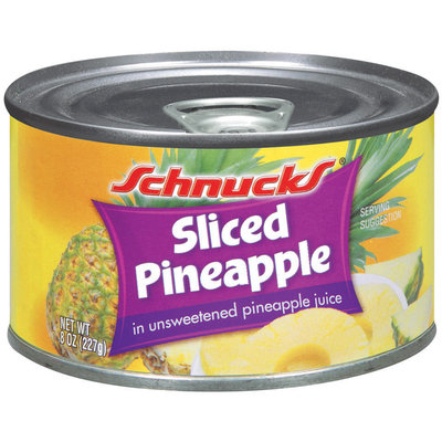 Schnucks In Unsweetened Pineapple Juice Sliced Pineapple 8 Oz Can