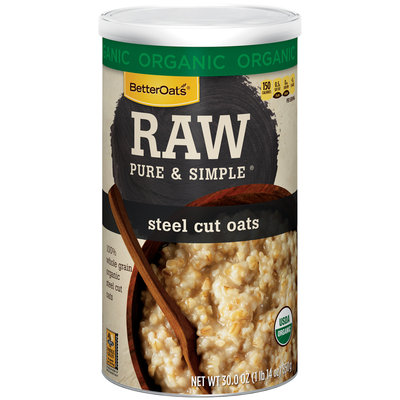 BetterOats® Raw Pure & Simple® Steel Cut Oats 30 oz. Box