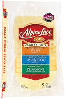 Alpine Lace® Variety Pack Swiss/Muenster/Provolone 9 Slices Deli Cheese 7.2 Oz Shingle Pack