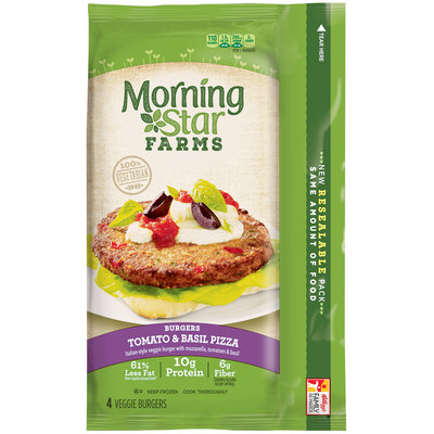 MorningStar Farms® Burgers Tomato & Basil Pizza 9.5 oz. Box